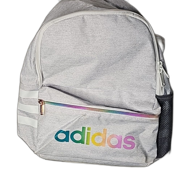 Adidas Rainbow Style Backpack Grey N w/o Tags - Picture 2 of 4